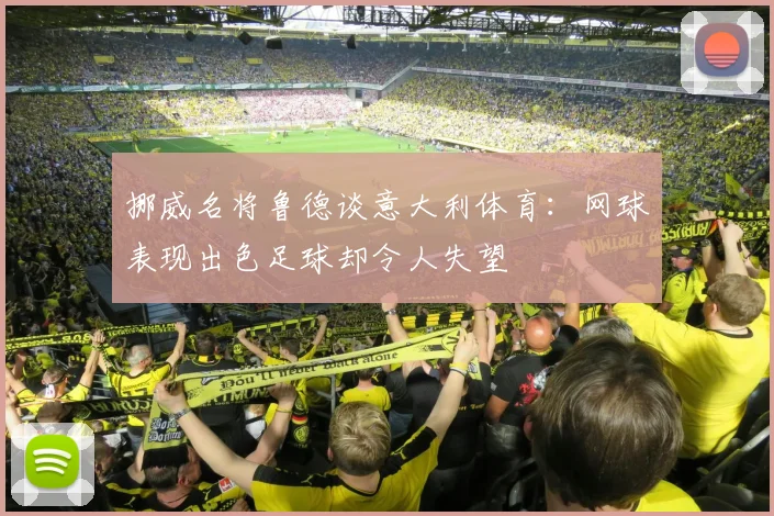 挪威名将鲁德谈意大利体育：网球表现出色足球却令人失望